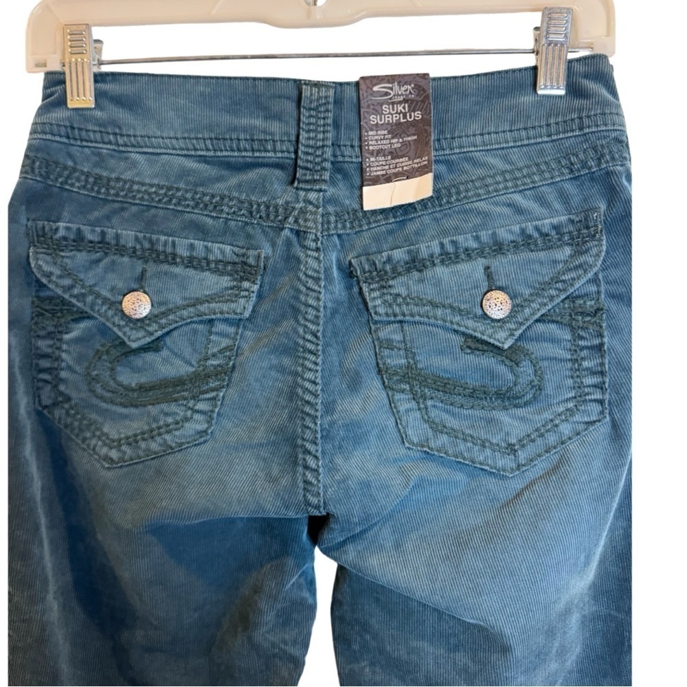 Silver Jeans Teal Courdoroy Bootcut Jeans NWT Size 26 - Picture 7 of 8
